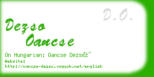 dezso oancse business card